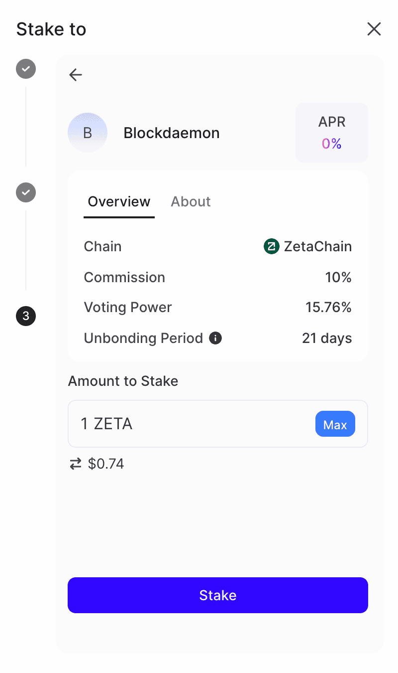 Keplr staking confirm